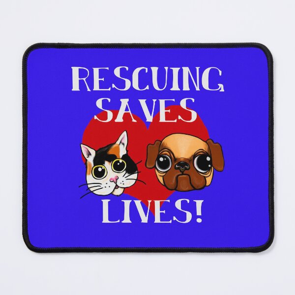 Item preview, Rescuing Saves Lives! Cat and Dog Adoption Graphic designed and sold by WhatWhatDesigns.