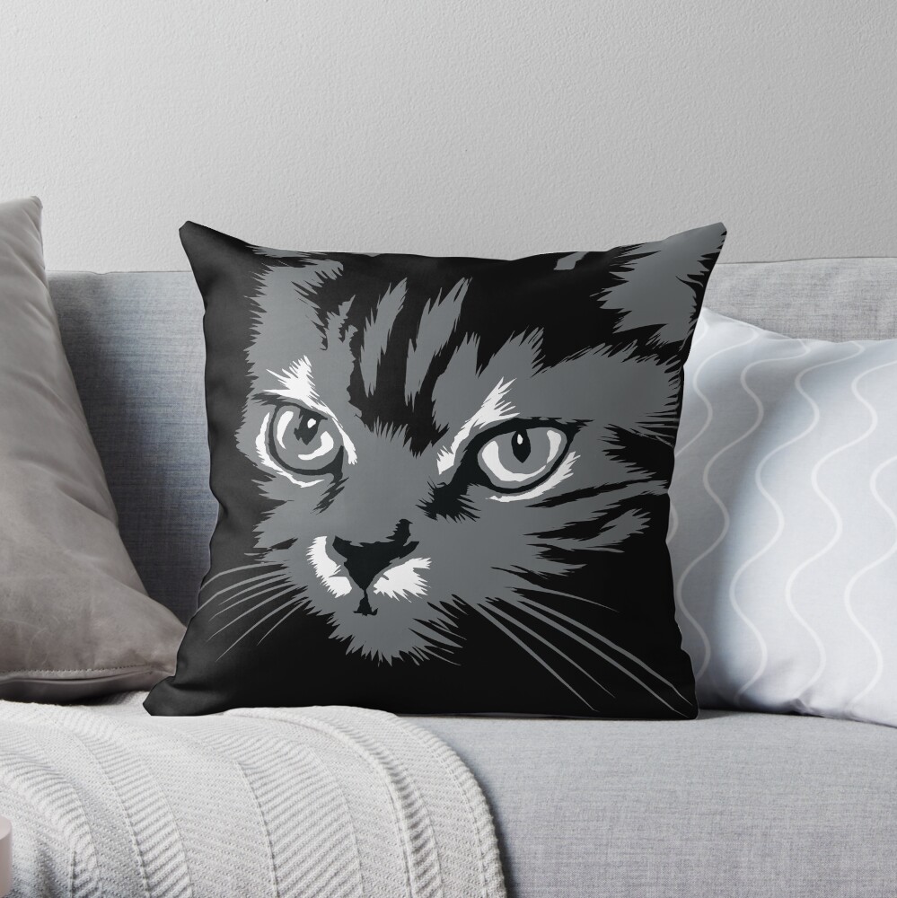 cat silhouette pillow