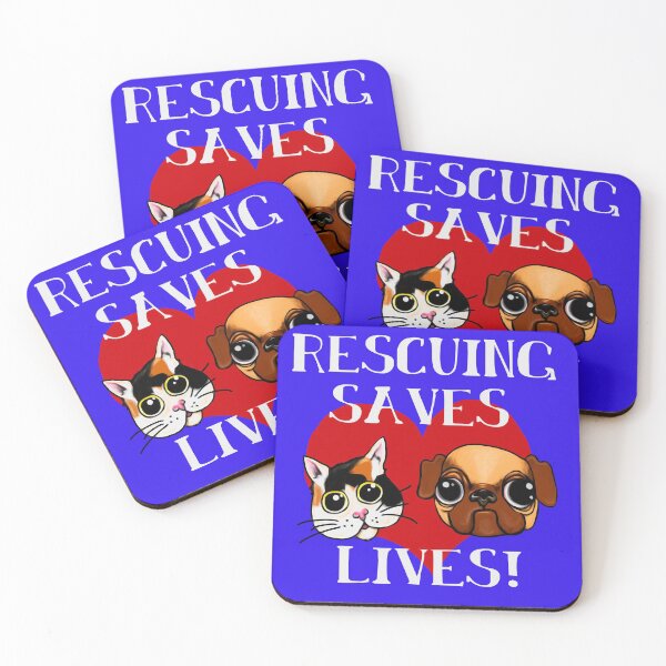 Item preview, Rescuing Saves Lives! Cat and Dog Adoption Graphic designed and sold by WhatWhatDesigns.