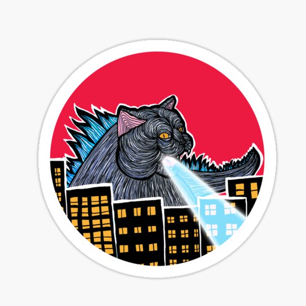 Vista previa del artículo con la obra «Scooter Catzilla | Regalo perfecto», diseñado y vendido por heathesvan.