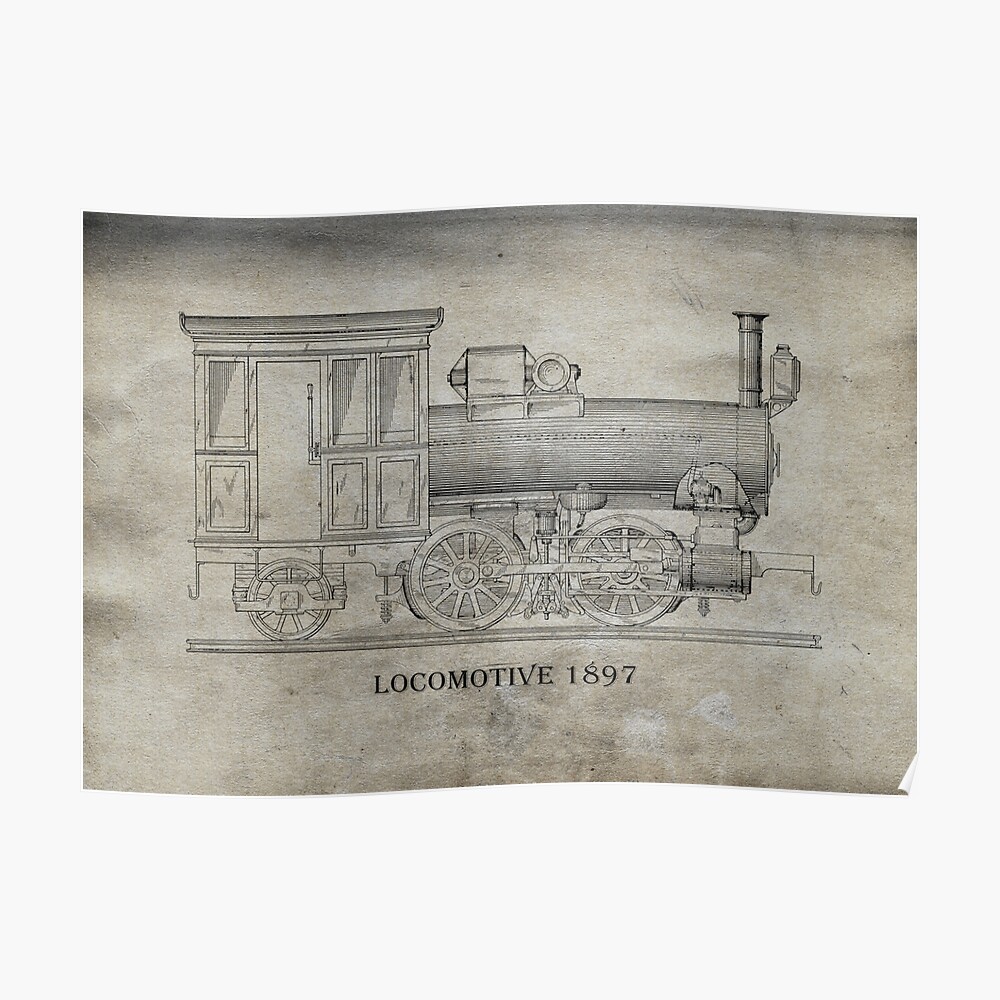 Vintage Steam Train Poster for Sale by Gravityx9