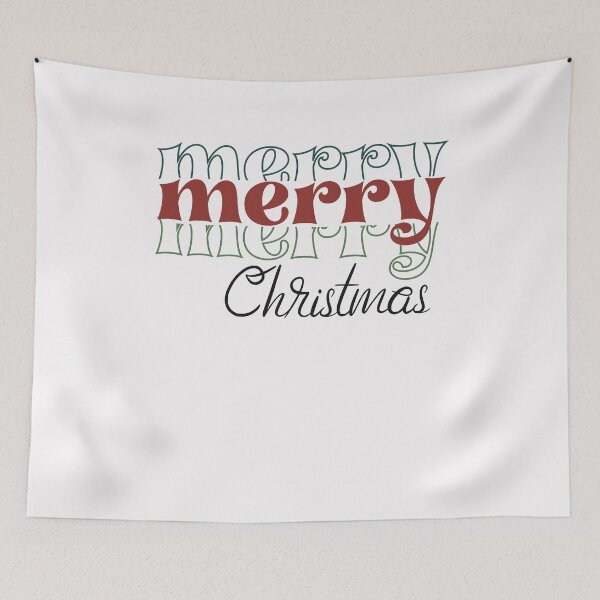 Item preview, Merry Merry Merry Christmas Retro Vintage Mid Century Christmas Holiday designed and sold by clothesy7.