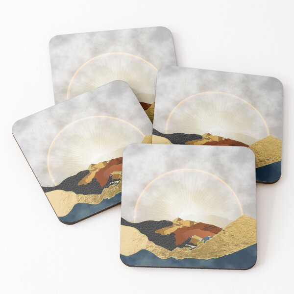 Item preview, Gold Rainbow Metallic Mountain Bright Sun Landscape designed and sold by IZiets.