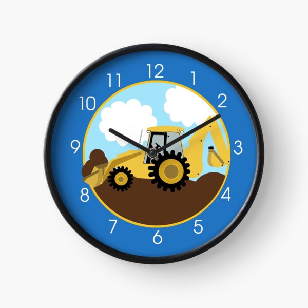 Item preview, Backhoe Construction Boys Room Wall Clock  designed and sold by Art by Jess.