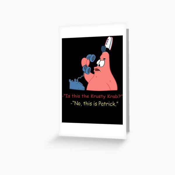 Camiseta clásica Cita divertida de Patrick Star Tarjetas de felicitación