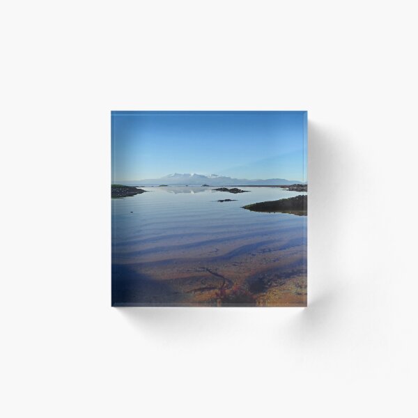 Winter Arran Reflection on Seamill Beach 1 Acrylic Block
