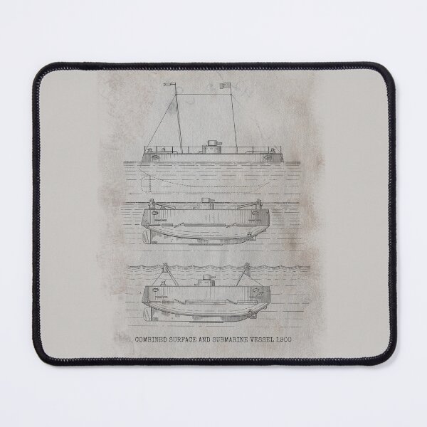 Item preview, Vintage Submarine Retro Design Illustration On Old Smudged Paper, Great Gift For Christmas designed and sold by TrulyEpoque.