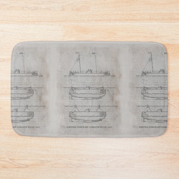 Item preview, Vintage Submarine Retro Design Illustration On Old Smudged Paper, Great Gift For Christmas designed and sold by TrulyEpoque.