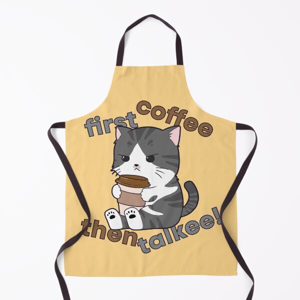 Item preview, First Coffee Then Talkee - Cat Drinking Coffee designed and sold by kittengallery.
