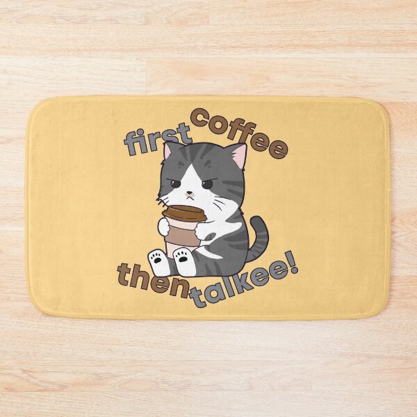 Item preview, First Coffee Then Talkee - Cat Drinking Coffee designed and sold by kittengallery.