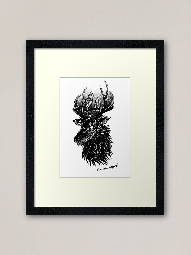 Thumbnail 2 of 7, Framed Art Print, Still dear. designed and sold by Venussgrl.