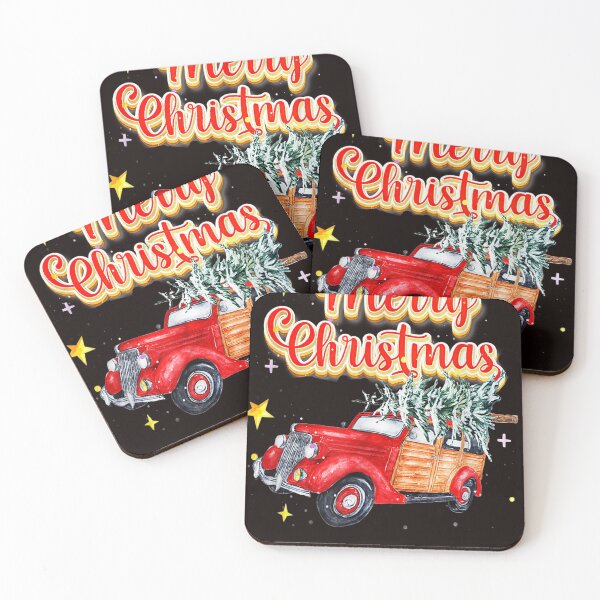 Item preview, Merry Christmas In Santa Driving Red Truck Surfing  designed and sold by LucilleRigg.