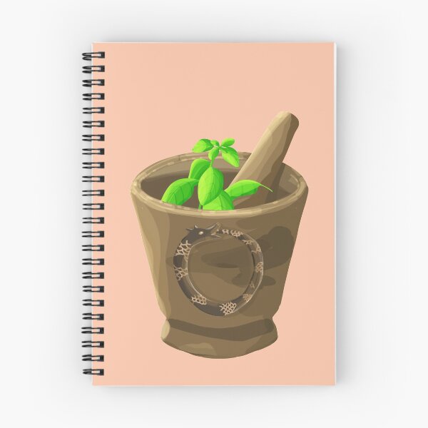 Item preview, Wooden mortar with Ouroboros decoration and basil designed and sold by Amalus-files.