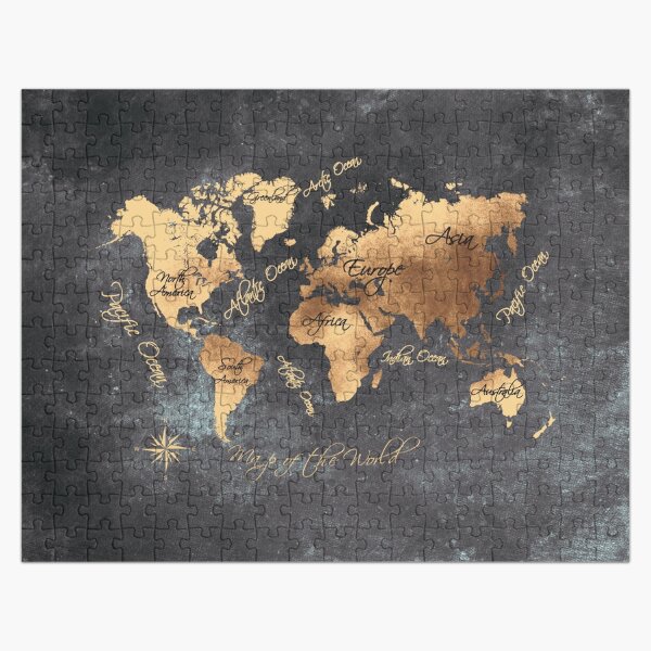 Item preview, world map 147 gold black #worldmap #map designed and sold by JBJart.