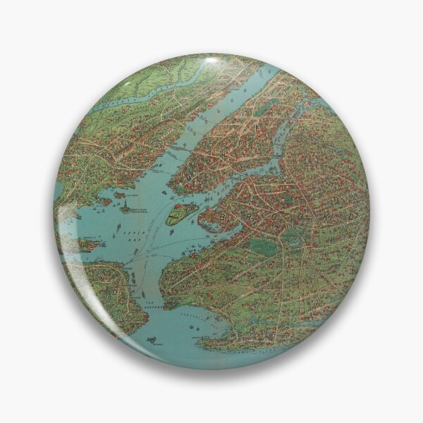 Item preview, Old NYC Harbor Map (1925) Vintage New York City Metropolitan Area Atlas designed and sold by BravuraMedia.
