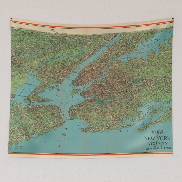 Item preview, Old NYC Harbor Map (1925) Vintage New York City Metropolitan Area Atlas designed and sold by BravuraMedia.