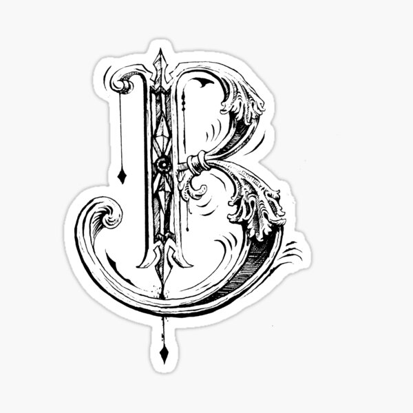 Ornamental letter B Sticker