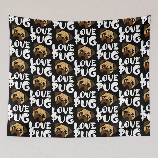 Item preview, Pug Love fun quote  designed and sold by Louise Bastard.