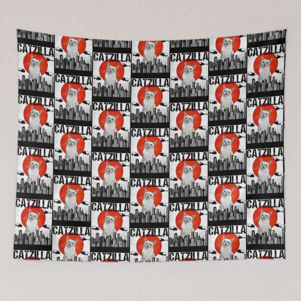 Item preview, Funny Vintage Japanese Catzilla| Perfect Gift designed and sold by heathesvan.