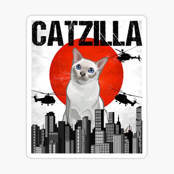Item preview, Funny Vintage Japanese Catzilla| Perfect Gift designed and sold by heathesvan.
