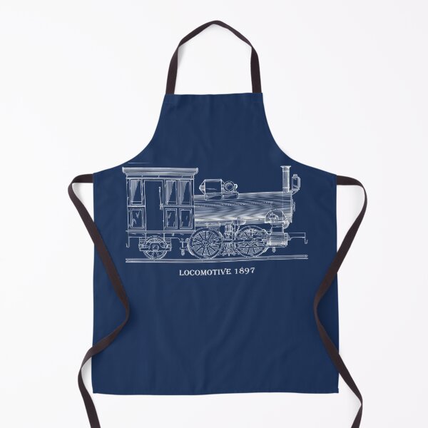 Item preview, Vintage Locomotive Blueprint Blue Line Retro Design, Great Gift For Christmas designed and sold by TrulyEpoque.