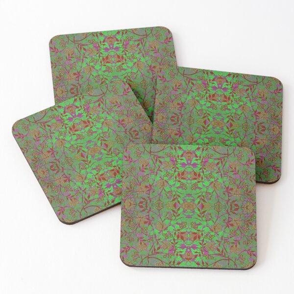 Item preview, Jasmine by William Morris - Faded Metallic Green Red Purple Floral Vintage Pattern Variation designed and sold by PatternPerfect.