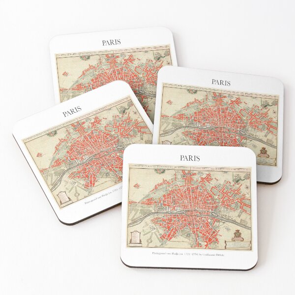 Item preview, Guillaume Delisle - Paris vintage old map designed and sold by FrostMintStudio.