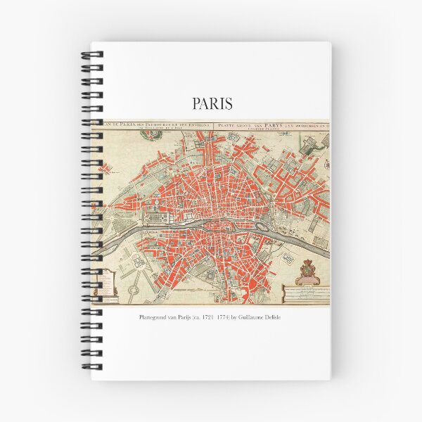 Item preview, Guillaume Delisle - Paris vintage old map designed and sold by FrostMintStudio.