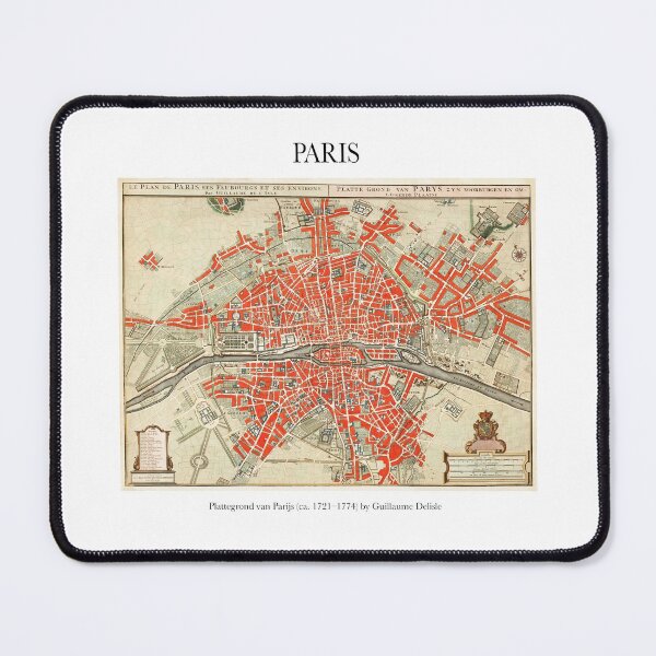 Item preview, Guillaume Delisle - Paris vintage old map designed and sold by FrostMintStudio.