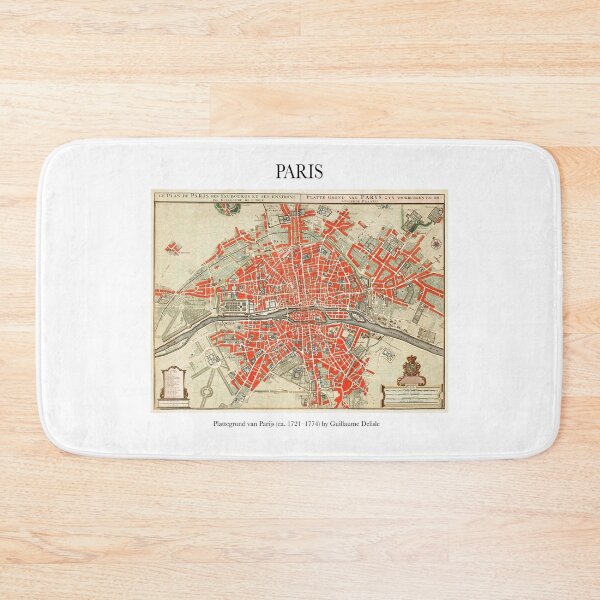Item preview, Guillaume Delisle - Paris vintage old map designed and sold by FrostMintStudio.