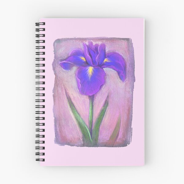 Artikelvorschau, Lila Iris-Blumen-handgemalte Blumen-Illustration entworfen und verkauft von Shadowlight21.