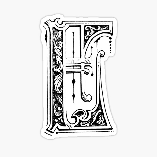 Ornamental Letter E Sticker