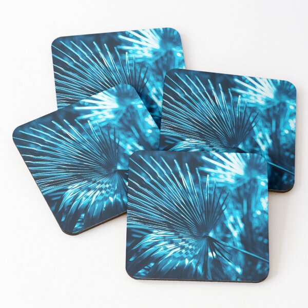Item preview, Background with blue palm leaves and bright sun designed and sold by Evgeniia Biriukova.
