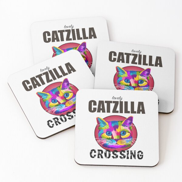 Aperçu de l'œuvre Traversée de chats Catzilla| Cadeau parfait créée et vendue par heathesvan.