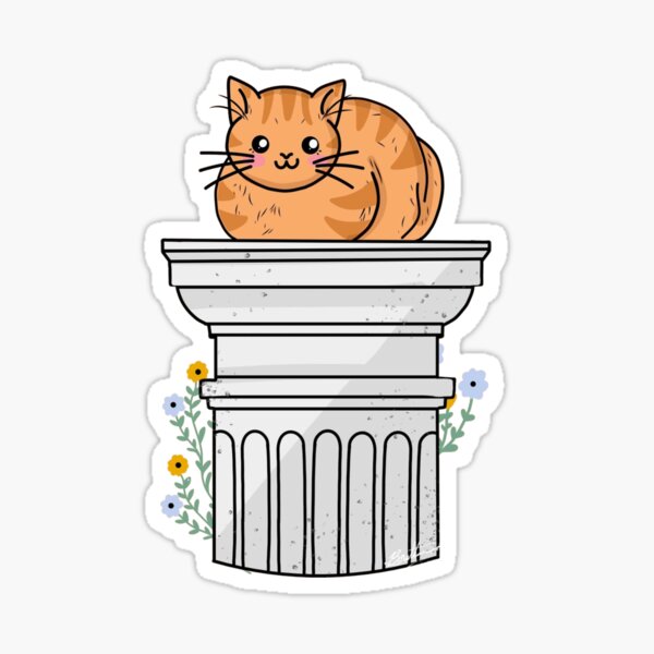 Catloaf On Doric Column Sticker