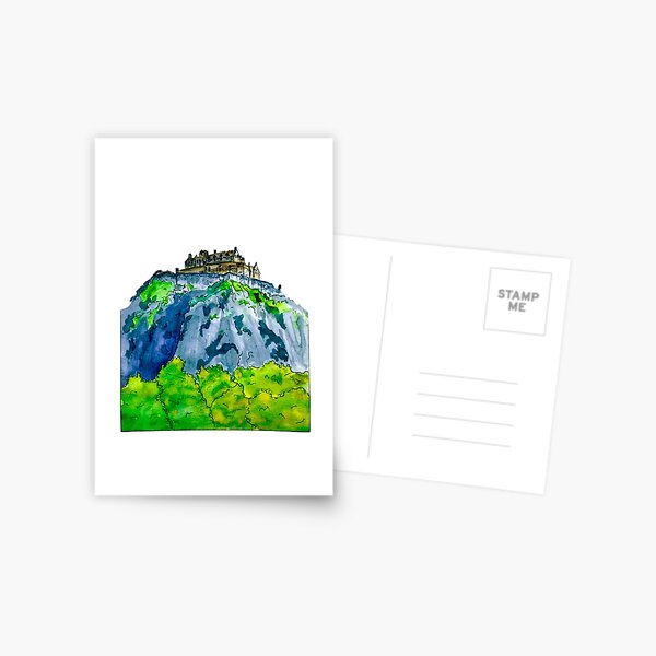 Edinburgh Castle Watercolor Postcard