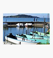Boats beside Lake Trasimeno Photographic Print