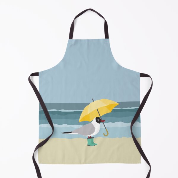 Item preview, Cute seagull with umbrella by the sea designed and sold by Darina Gulbina.