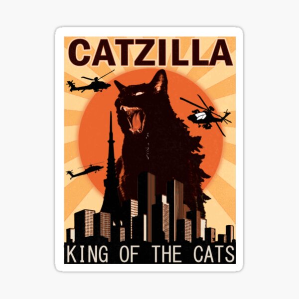 Item preview, Vintage Catzilla Japanese Sunset Style Cat Kitten Lover| Perfect Gift designed and sold by heathesvan.