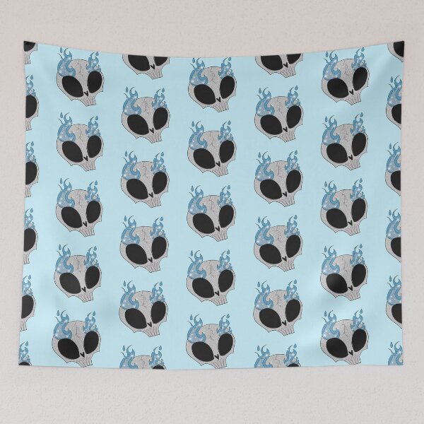 Item preview, Blue Fire Skull designed and sold by gross-girl99.