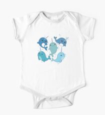 Narwhal Pattern Short Sleeve Baby One-Piece