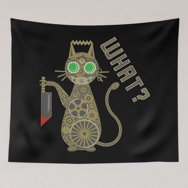 Item preview, What Steampunk Killer Murder Cat with Knife and Hannibal Mask designed and sold by orionlodubyal.