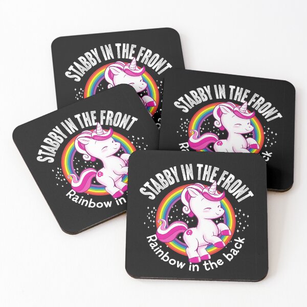 Item preview, Stabby the Unicorn with rainbows for dark BG use designed and sold by RagingSoxMonkey.