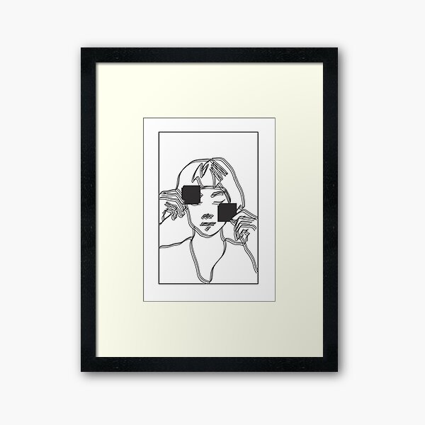 Distorted Line Art Framed Art Print