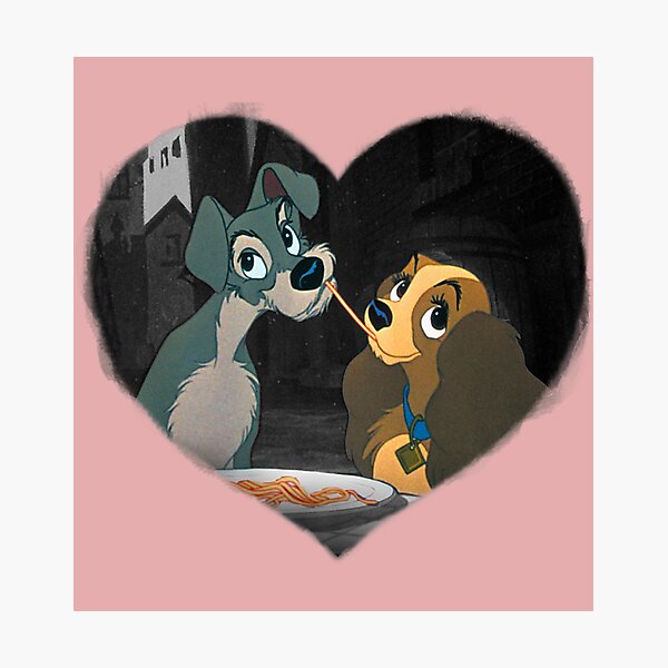 Lady and the Tramp First Kiss Photographic Print