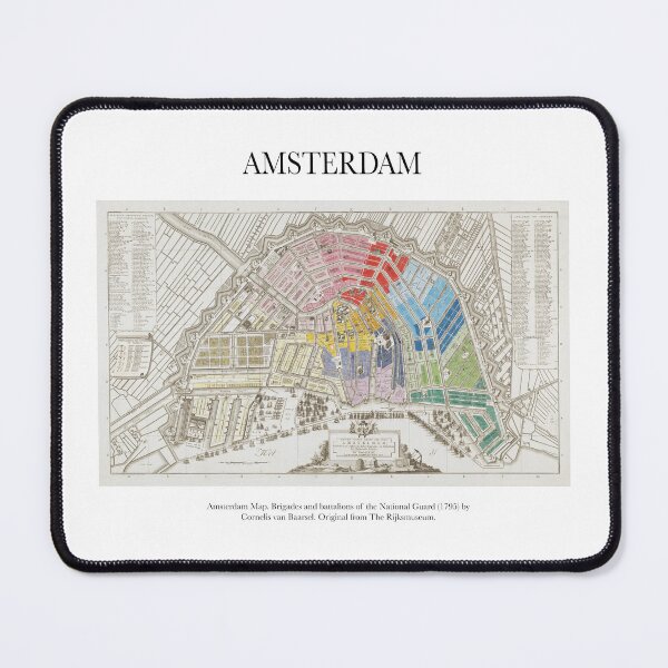 Item preview, Vintage Old Amsterdam Map. Brigades and battalions of the National Guard designed and sold by FrostMintStudio.