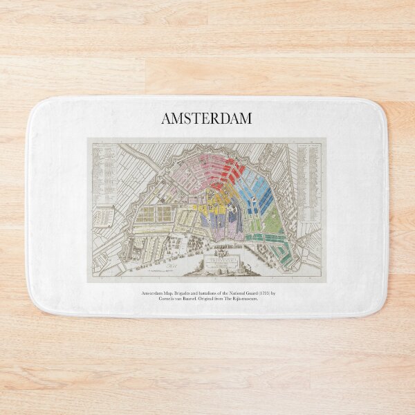 Item preview, Vintage Old Amsterdam Map. Brigades and battalions of the National Guard designed and sold by FrostMintStudio.