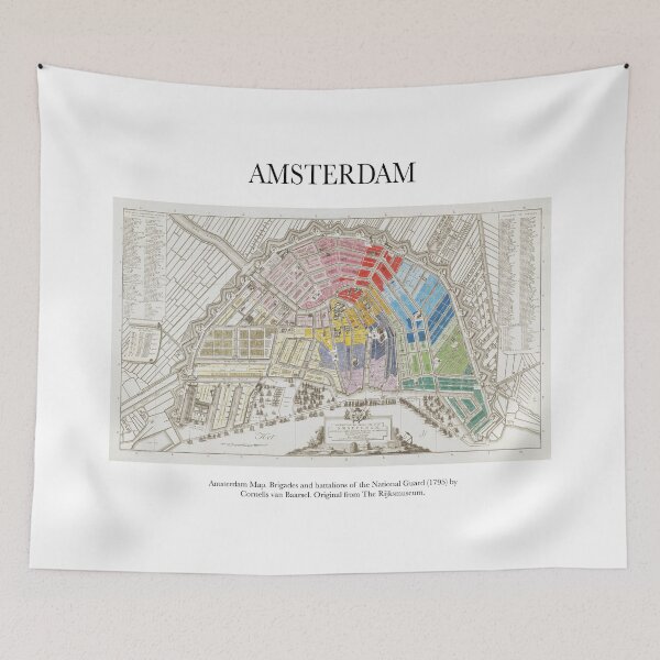 Item preview, Vintage Old Amsterdam Map. Brigades and battalions of the National Guard designed and sold by FrostMintStudio.