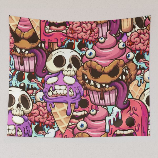 Item preview, Monster desserts seamless pattern cartoon. Vector clip art illustration with simple gradients. designed and sold by TeeFashionShop.