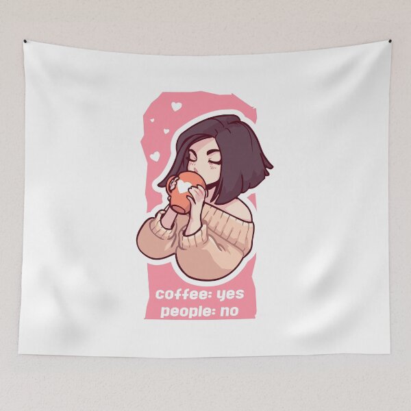 Item preview, Coffee, yes. People, no. Coffee lovers who are introverts, introverted. designed and sold by M3G4MERCH.